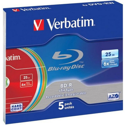 Image of Verbatim 43774 Blu-ray BD-R disc 25 GB 5 stuks Slimcase Gekleurd