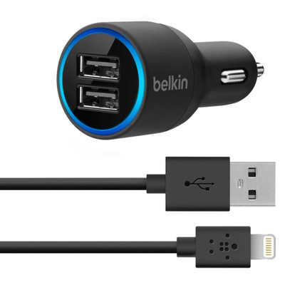 Image of Belkin Dual Car Charger 2,1 A incl. 1,2m Lightning Cable