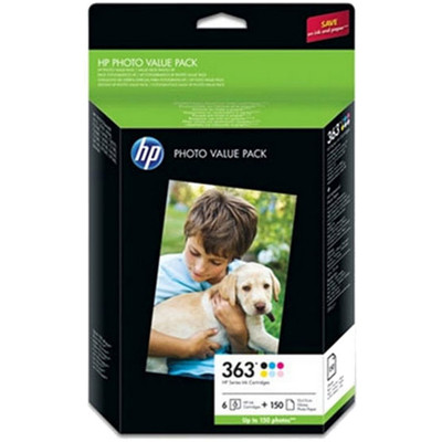 Image of Hewlett Packard HP Q 7966 EE Value Pack No. 363 + Fotopapier