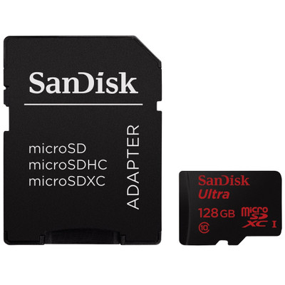 Image of SanDisk microSDXC Ultra 128 GB Class 10 + SD Adapter