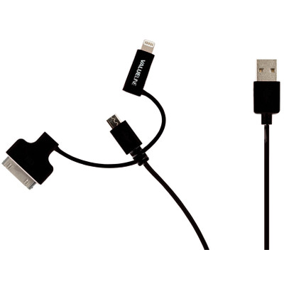 Image of Valueline 3-in-1 micro USB/Lightning/30 Pins Kabel 1m Zwart