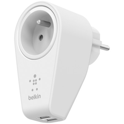 Image of Belkin 2-poort Thuislader met stopcontact
