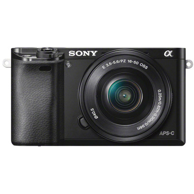 Image of E-mount systeemcamera Sony ILCE-6000LB Incl. SEL-P16-50 mm lens incl. standaard-zoomlens 24.3 Mpix Zwart Full-HD video-opname, WiFi, Draai- en zwenkbare