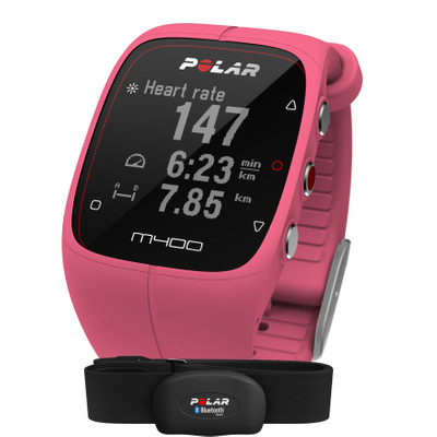 Image of Polar M400 HR pink GPS-horloge met borstband Bluetooth Roze
