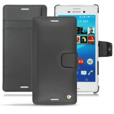 Image of Noreve Tradition B Leather Case Sony Xperia M4 Aqua Zwart