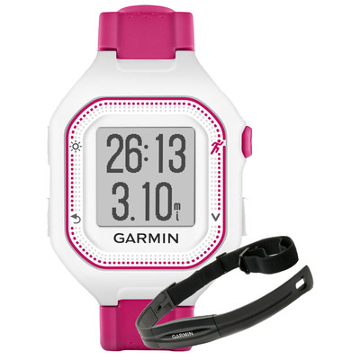 Image of Garmin Forerunner 25 GPS-hardloophorloge wit/roze incl. hartslagmonitor