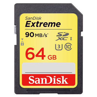 Image of Sandisk SDXC Extreme 64GB 90MB/s Class 10