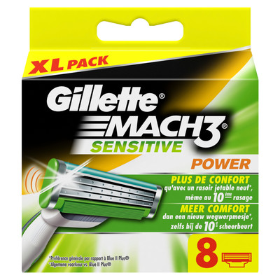 Image of 8x Gillette Mach3 Sensitive Power Scheermesjes