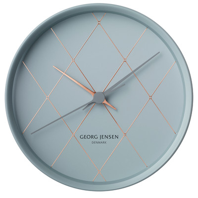 Image of Georg Jensen Henning Koppel Clock Rvs 22 cm Blauw/Koper
