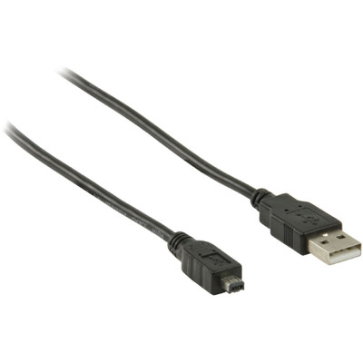 Image of USB 2.0 Kabel A Male - Hirose Mini 4-Pins Male 2.00 M Zwart
