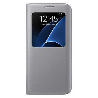 Image of originele S View Cover Canvas voor de Samsung Galaxy S7 Edge - Zilver