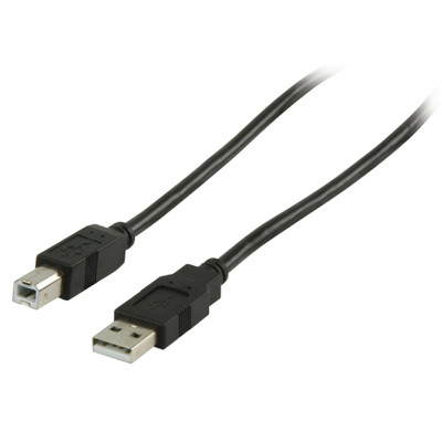 Image of USB 2.0 Kabel A Male - B Male Rond 1.00 M Zwart