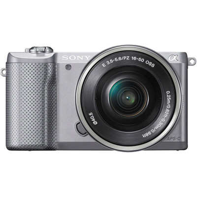 Image of E-mount systeemcamera Sony Alpha 5000 set Incl. SEL-P16-50 mm lens incl. standaard-zoomlens 20.1 Mpix Zilver Full-HD video-opname, Draai- en zwenkbare display,