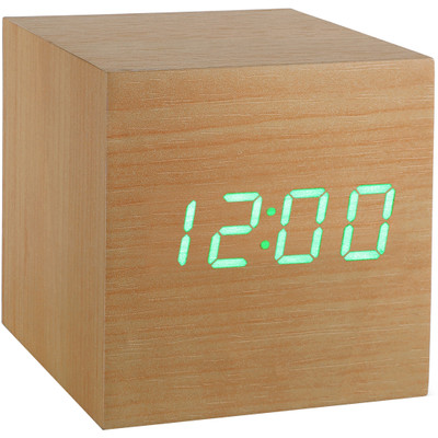 Image of Gingko Cube Click Clock Beuken/Groen