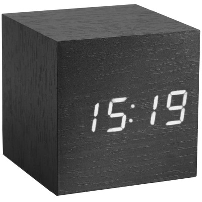 Image of Gingko Cube Click Clock Zwart/Wit