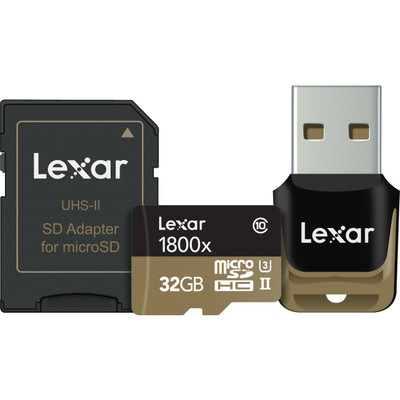 Image of Lexar microSDHC Professional 32GB 1800x UHS-II