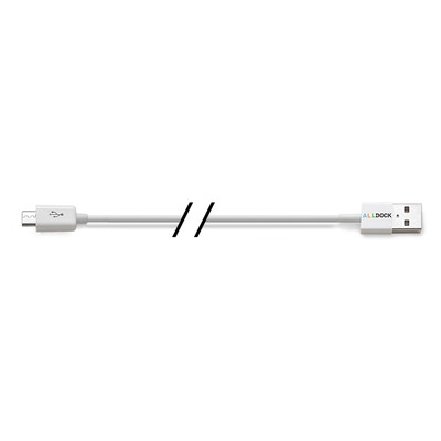 Image of Alldock Micro USB Kabel 35 cm Wit