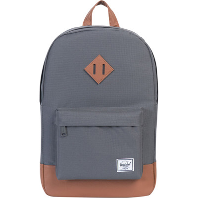 Image of Herschel Heritage Mid-Volume Charcoal/Tan Synthetic Leather
