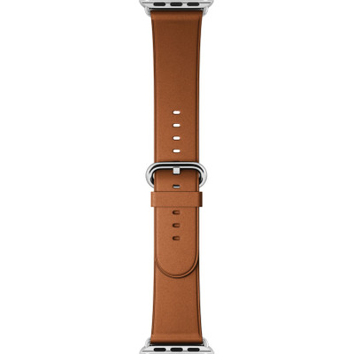 Image of Apple Watch 42mm Polsband Klassiek Leer Zadelbruin