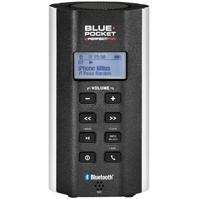 Image of Bluetooth luidspreker PerfectPro Bluepocket Outdoor, Spatwaterdicht, Stootvast Zwart, Zilver