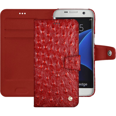 Image of Noreve Tradition B Ostrich Leather Case Samsung Galaxy S7 Rood