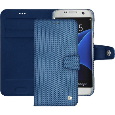 Image of Noreve Tradition B Woven Leather Case Samsung Galaxy S7 Edge Blauw
