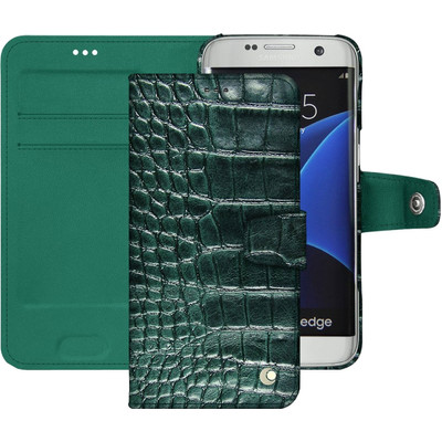 Image of Noreve Tradition Crocodile Leather Case Samsung Galaxy S7 Edge Groen