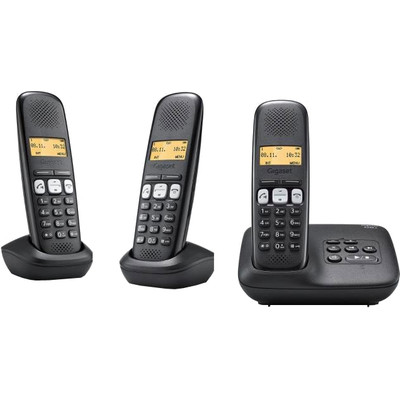 Image of Gigaset A150A Trio - black - answering machine - 3 pieces