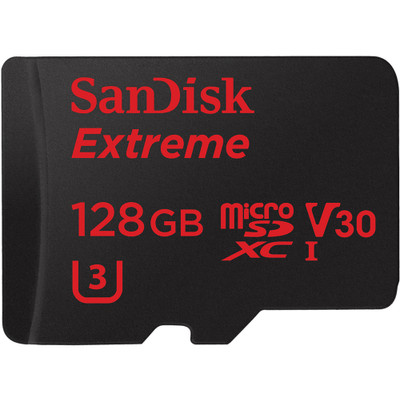 Image of SanDisk ExtremeÂ® 128 GB microSDXC-kaart Class 10, UHS-I, UHS-Class 3, v30 Video Speed Class
