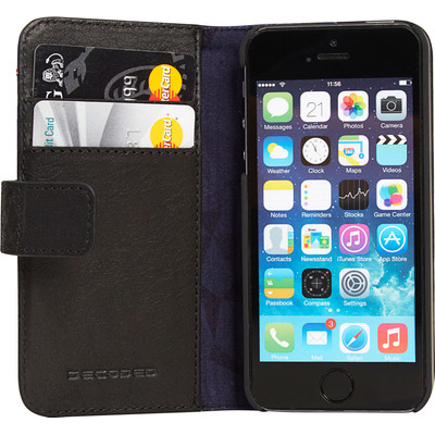 Image of Decoded Leather Book Apple iPhone 5/5S/SE Zwart