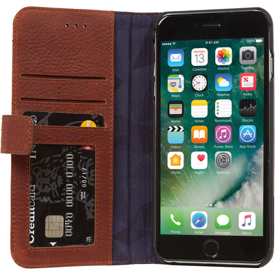 Image of Decoded Leather Wallet Case Apple iPhone 7 Plus Bruin