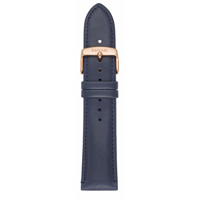 Image of Fossil Q Strap 22 mm Navy Leer