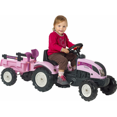 Image of Falk Princess Tractor Pink + Aanhanger 2/5