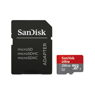 Image of SanDisk MicroSDXC Ultra 256GB class 10 + SD adapter