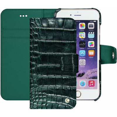 Image of Noreve Tradition B Crocodile Leather Case Apple iPhone 7 Plus Groen