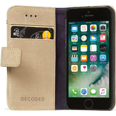 Image of Decoded Leather Book Apple iPhone 5/5S/SE Beige