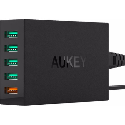 Image of Aukey Thuislader 5x USB Zwart