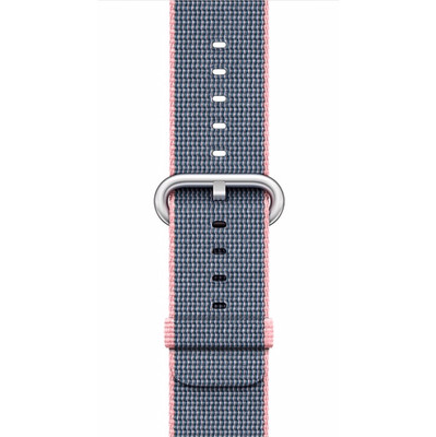 Image of Apple Watch 42mm Polsband Nylon Lichtroze/Middernachtblauw