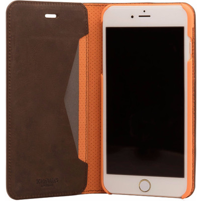 Image of Knomo Leather Book Case Apple iPhone 7 Plus Bruin
