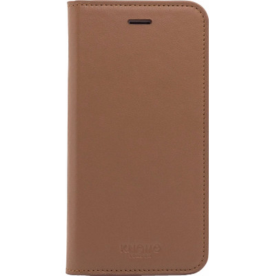 Image of Knomo Leather Book Case Apple iPhone 7 Lichtbruin