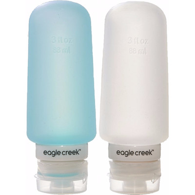 Image of Eagle Creek Silicone Bottles 3 OZ Clear/Aqua