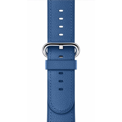 Image of Apple Watch 38mm Polsband Klassiek Leer Zeeblauw