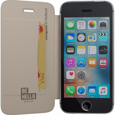 Image of BeHello Book Case Apple iPhone 5/5S/SE Goud