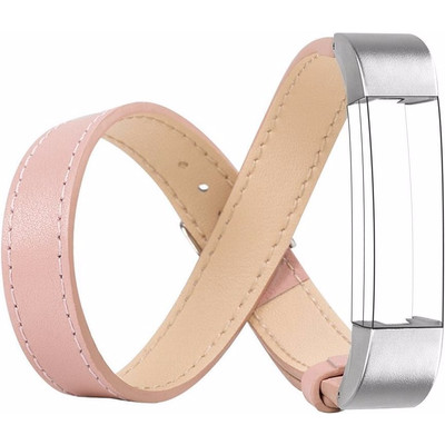 Image of Just in Case Double Tour Lederen Watchband Fitbit Alta Pink