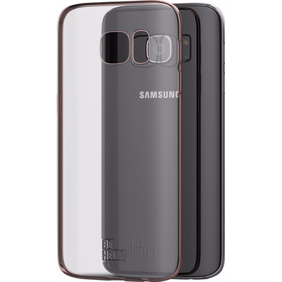 Image of BeHello Gel Case Chrome Edge Samsung Galaxy S7 Rose Goud