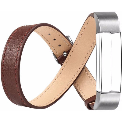 Image of Just in Case Double Tour Lederen Watchband Fitbit Alta Brown