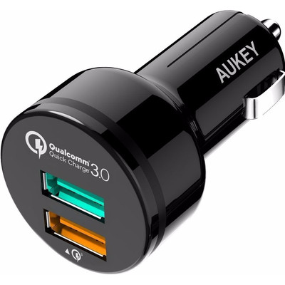 Image of Aukey Autolader Dual USB 3,0A Zwart