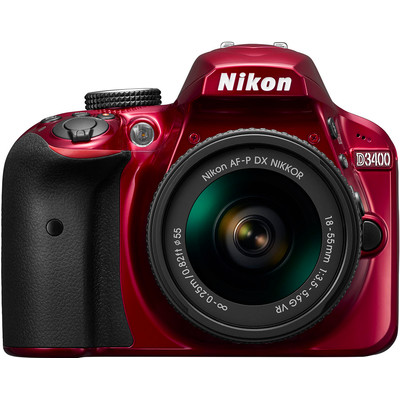 Image of Nikon D3400 rood + AF-P 18-55mm VR