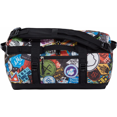 Image of The North Face Base Camp Duffel TNF Red Sticker Bomb Print