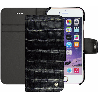 Image of Noreve Tradition B Crocodile Leather Case Apple iPhone 7 Zwart